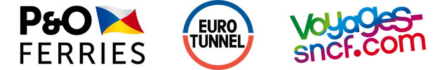 P&O ferries, Euro Tunnel & Voyages SNCF logos